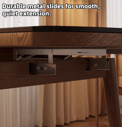 39" Solid Wood Extendable Dining Table for Small Spaces