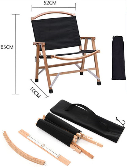Outdoor Camping Folding  Solid Wood Kermit Chair