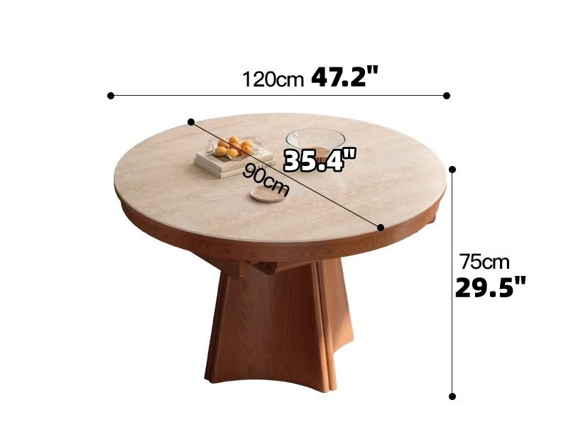 71" Sintered Stone Extendable Dining Table with Solid Ash Wood