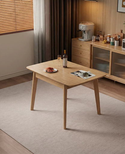 Solid Rubber Wood Expandable Folding Dining Table for Apartments