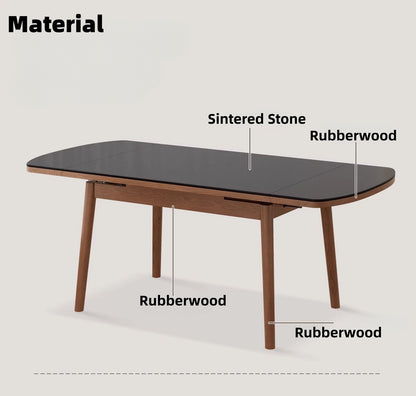 39" Solid Wood Extendable Dining Table for Small Spaces