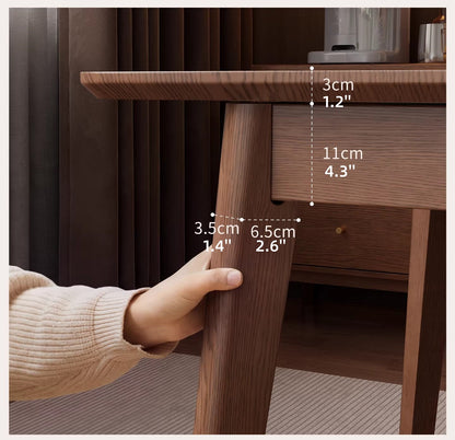 Solid Rubber Wood Expandable Folding Dining Table for Apartments