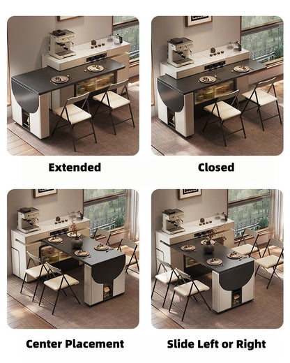 Kitchen Island Dining Set for Small Spaces and Chair Storage