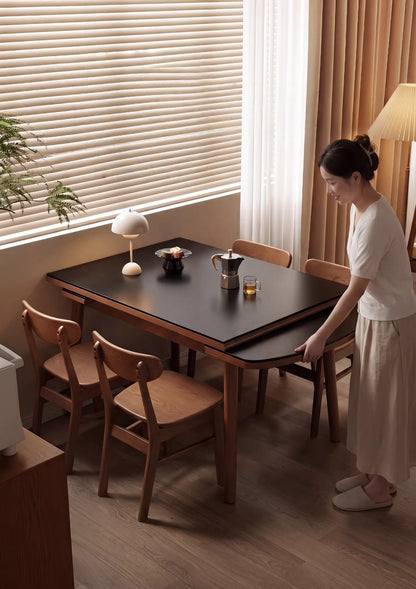 39" Solid Wood Extendable Dining Table for Small Spaces