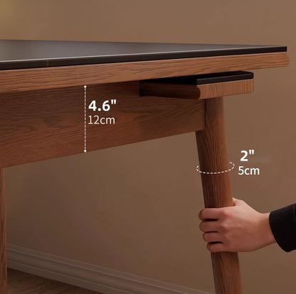 39" Solid Wood Extendable Dining Table for Small Spaces