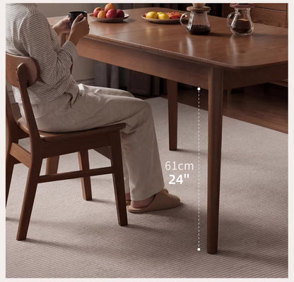 Solid Rubber Wood Expandable Folding Dining Table for Apartments