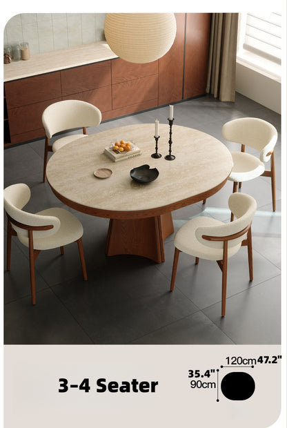 71" Sintered Stone Extendable Dining Table with Solid Ash Wood