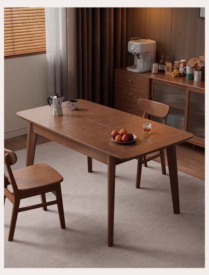 Solid Rubber Wood Expandable Folding Dining Table for Apartments