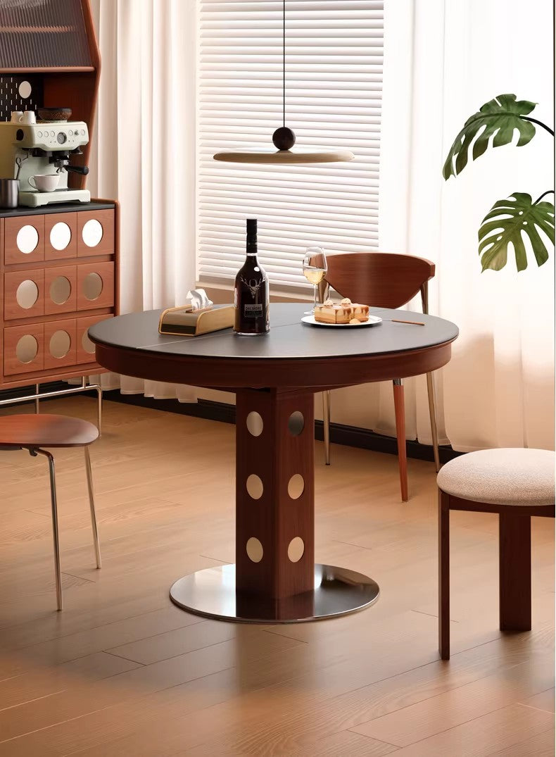 55" Round Extendable Dining Table with Solid Boxwood 2026