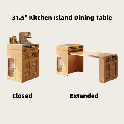47" Extendable Kitchen Island Dining Table for Small Spaces
