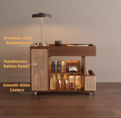 Multi-functional mobile coffee table with adjustable storage options
