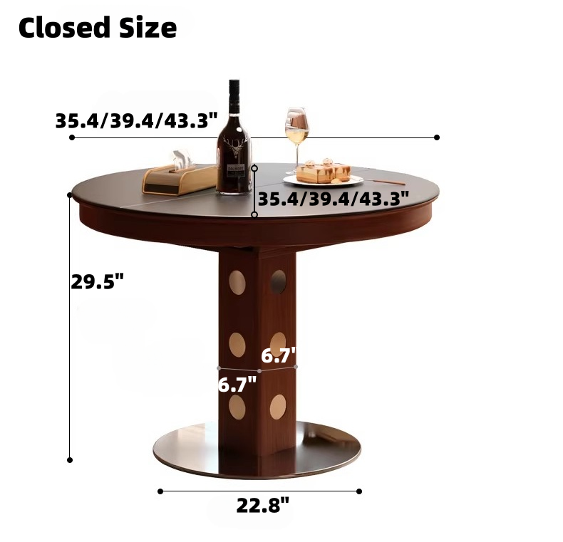 55" Round Extendable Dining Table with Solid Boxwood 2026