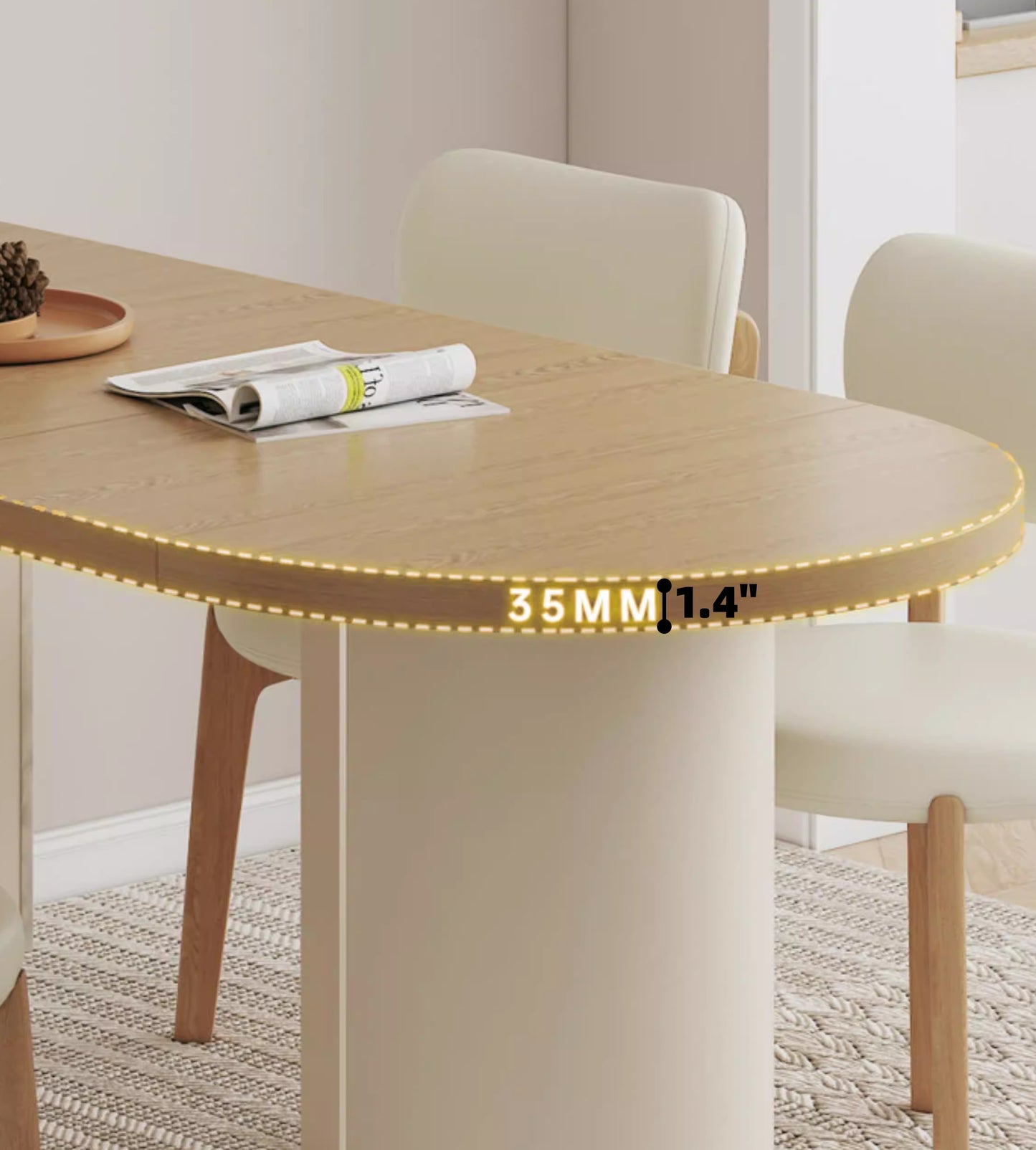 Extendable Dining Table for Small Spaces with Leaf Storage