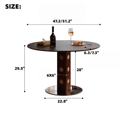 47" Round Foldable Dining Table with 4 Folding Panels