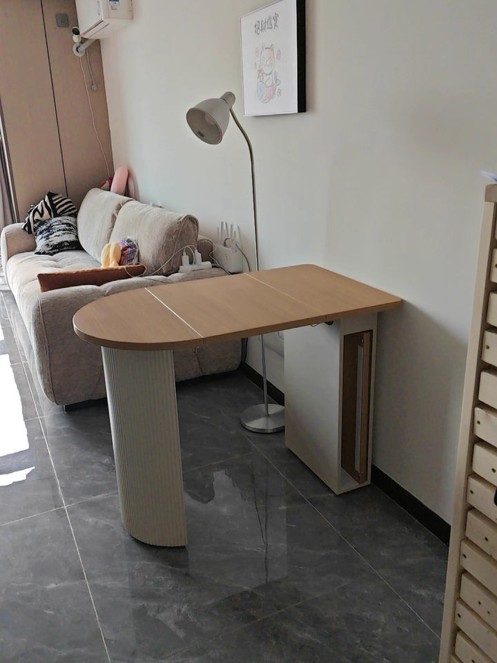 Oval Extendable Dining Table for Small Apartment | 2 to 6 Extendable Dining Table Set