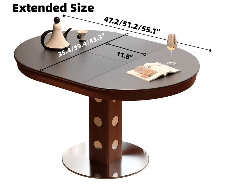 55" Round Extendable Dining Table with Solid Boxwood 2026