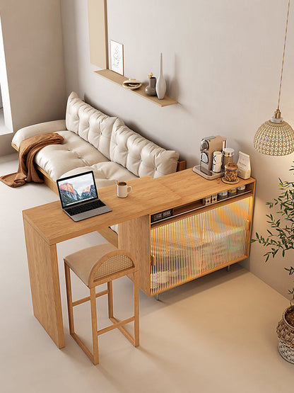 L Bar Table With Both Side Storage Buffet Sideboard Cabinet