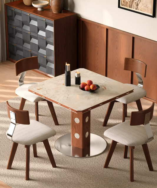 47" Round Foldable Dining Table with 4 Folding Panels