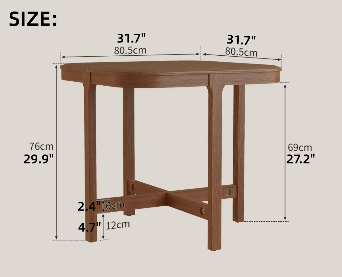 Dining table chair cushion construction and material details
