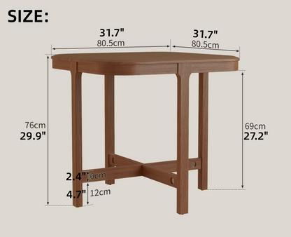 Dining table chair cushion construction and material details
