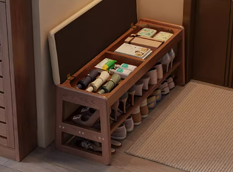 Shoe Bench with Storage for Entryway | Bench with Shoe Storage Underneath
