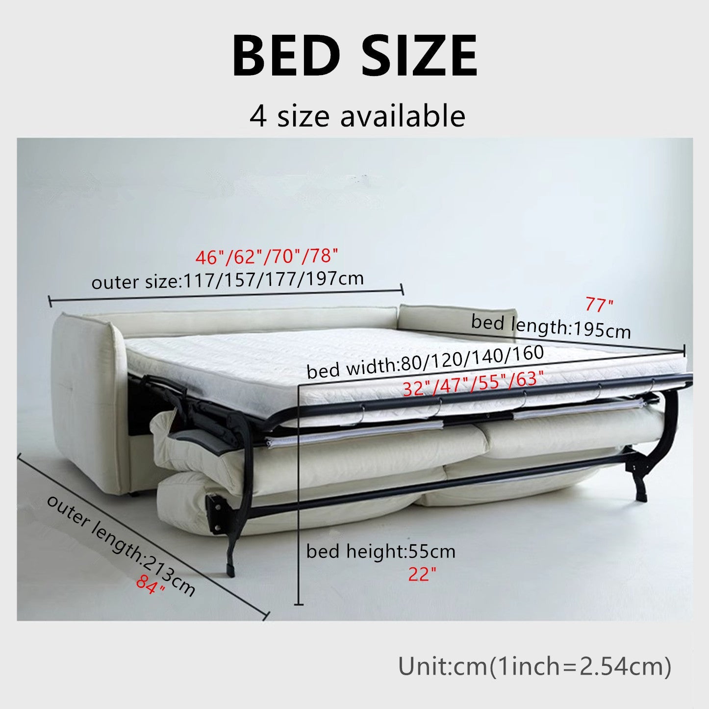 Sleeper Sofa Bed with Mattress