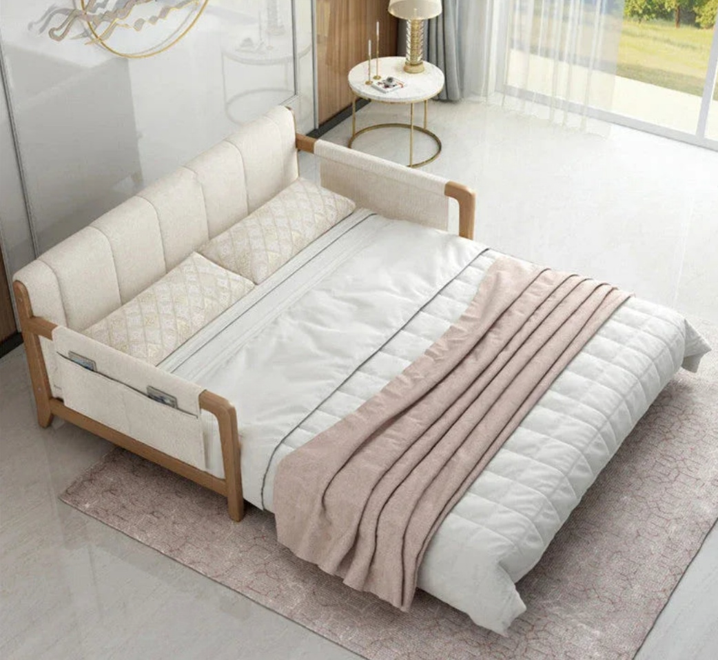 Chenille Convertible Sleeper Sofa for Small Space