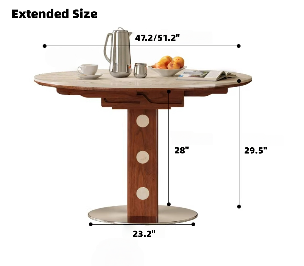 51" Round Foldable Dining Table with Ash Wood 2026
