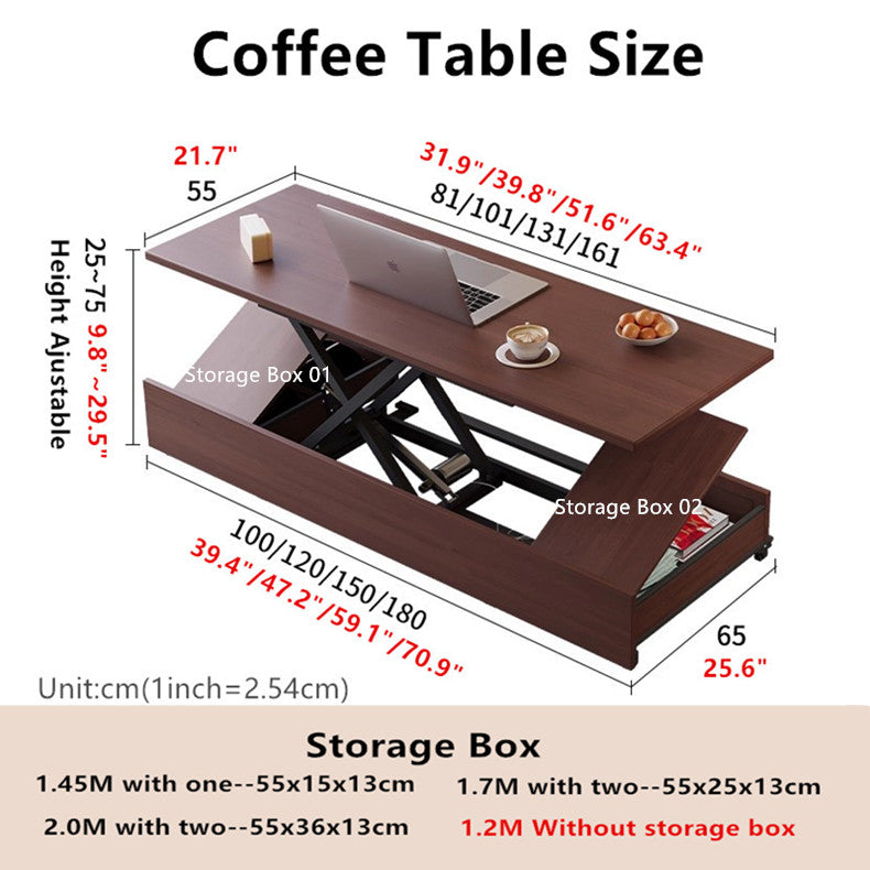 Multifunction Sofa Bed with Remote Controlled Lifting Coffee Table