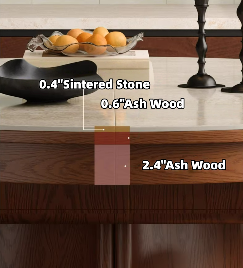 71" Sintered Stone Extendable Dining Table with Solid Ash Wood