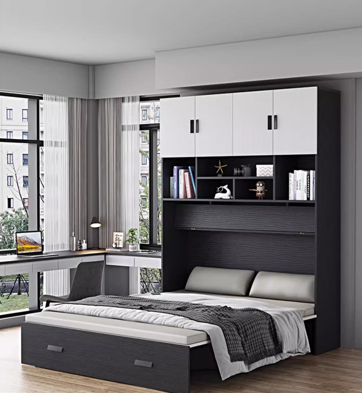 Murphy Cabinet Bed with Deepest Storage Shelf