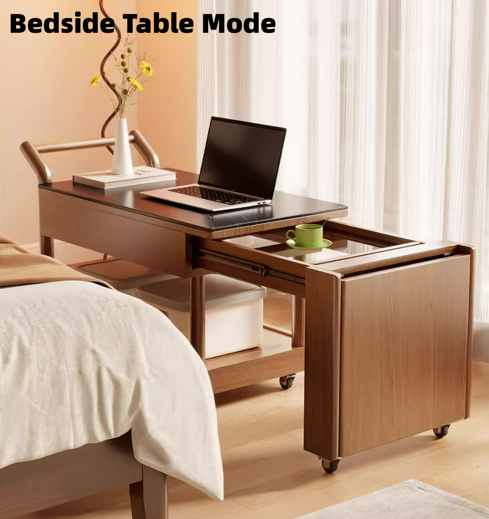 Extendable dining table with built-in IGT modular stove system for indoor outdoor entertaining