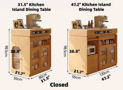 47" Extendable Kitchen Island Dining Table for Small Spaces