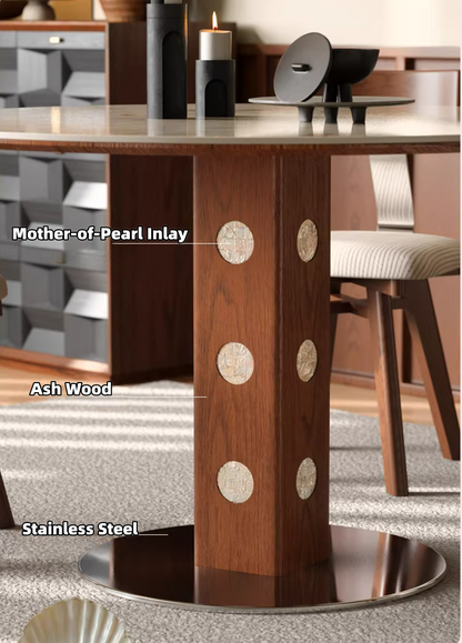 47" Round Foldable Dining Table with 4 Folding Panels