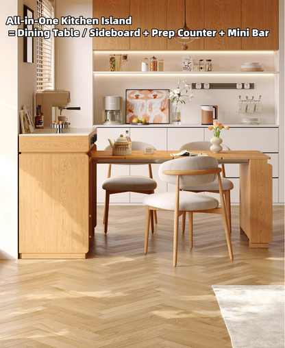47" Extendable Kitchen Island Dining Table for Small Spaces