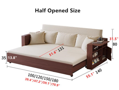 Multifunction Sofa Bed with Remote Controlled Lifting Coffee Table