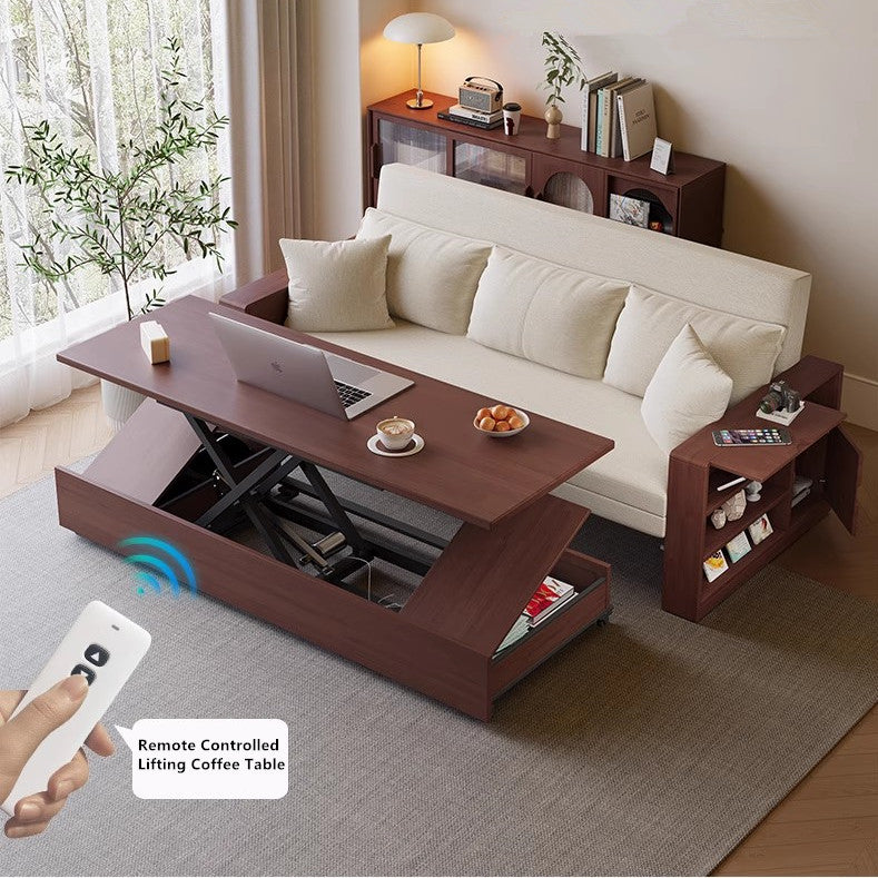 Multifunction Sofa Bed with Remote Controlled Lifting Coffee Table