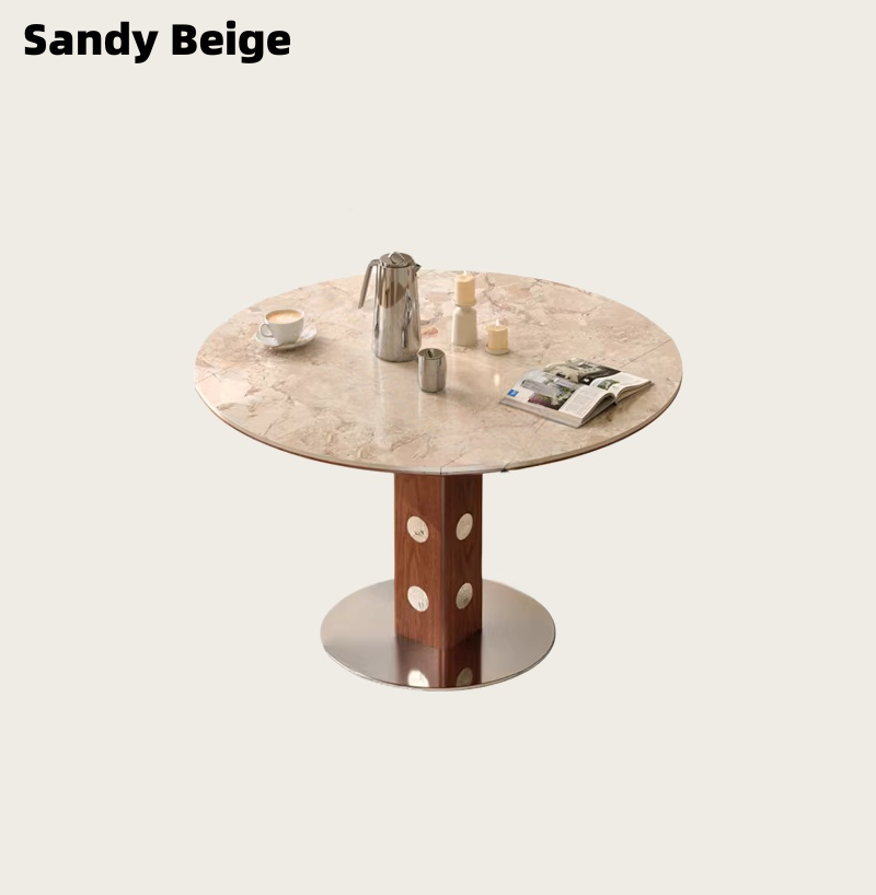 47" Round Foldable Dining Table with 4 Folding Panels