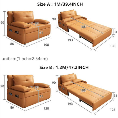 Leathaire Pull Out Sofa Bed with Underneath Storage Drawer