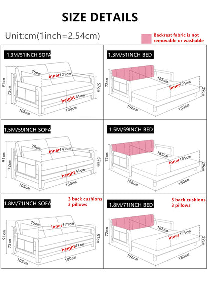 Pull Out Sleeper Sofa Bed with Armrest Storage Pockets