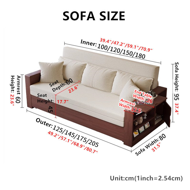 Multifunction Sofa Bed with Remote Controlled Lifting Coffee Table