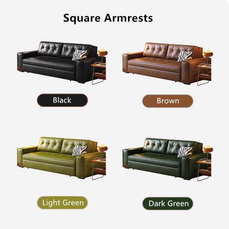 Retro Leathaire Fabric Pull Out Sofa Bed with Underneath Storage