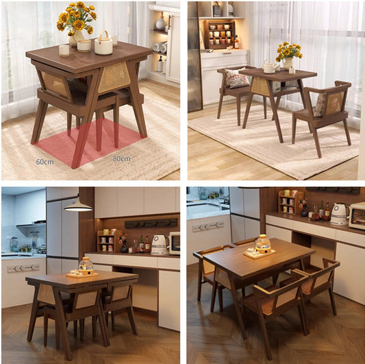 Space Saver Solid Wood Table with 2 Chairs Set